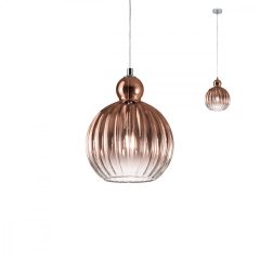 PLUMEN Modern függőlámpa króm rose-gold d: 20 cm