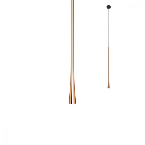 ITO Modern LED függőlámpa matt fekete, rose-gold, 60cm