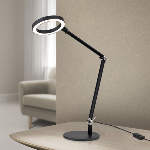 RINGO modern LED asztali lámpa , fekete, 1100lm