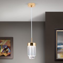 PRISM modern kristály LED függőlámpa , arany, 600lm